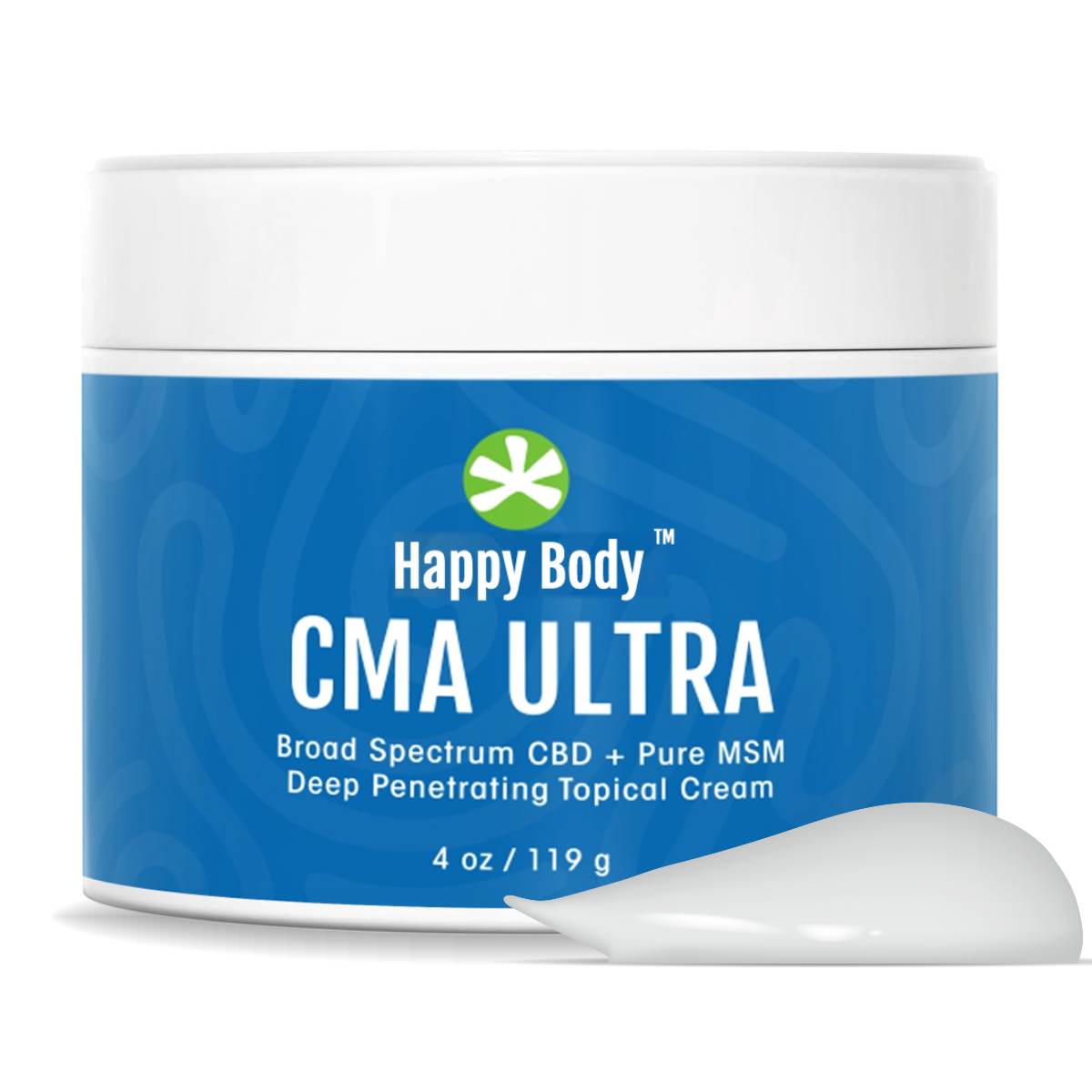 CMA Ultra MSM and CBD Pain Cream By Happy Body - 4 oz jar