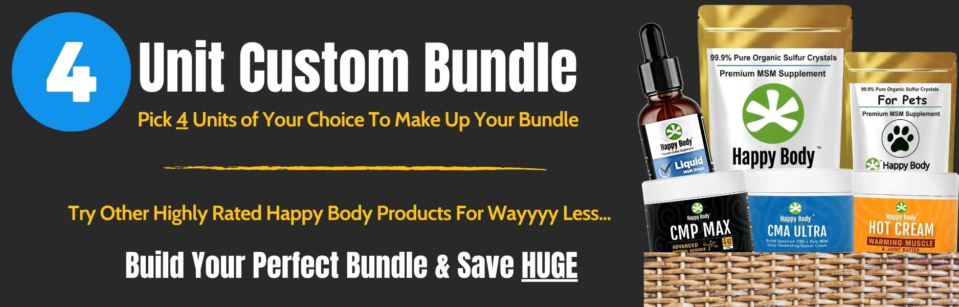 Happy Body 4 Unit Custom Bundles Desktop Hero Aug 2024 - Desk - USA - 1080x400