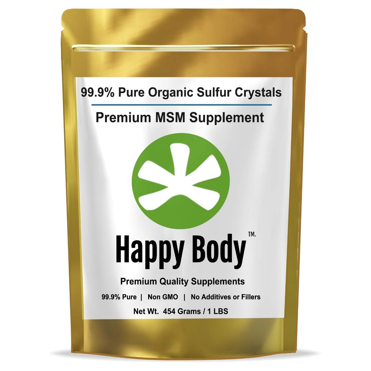 Happy Body Organic Sulfur Premium MSM - 1 Lb Bag