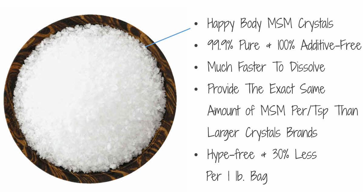 Bowl of Happy Body Organic Sulfur Crystals With Medium Sized Crystals