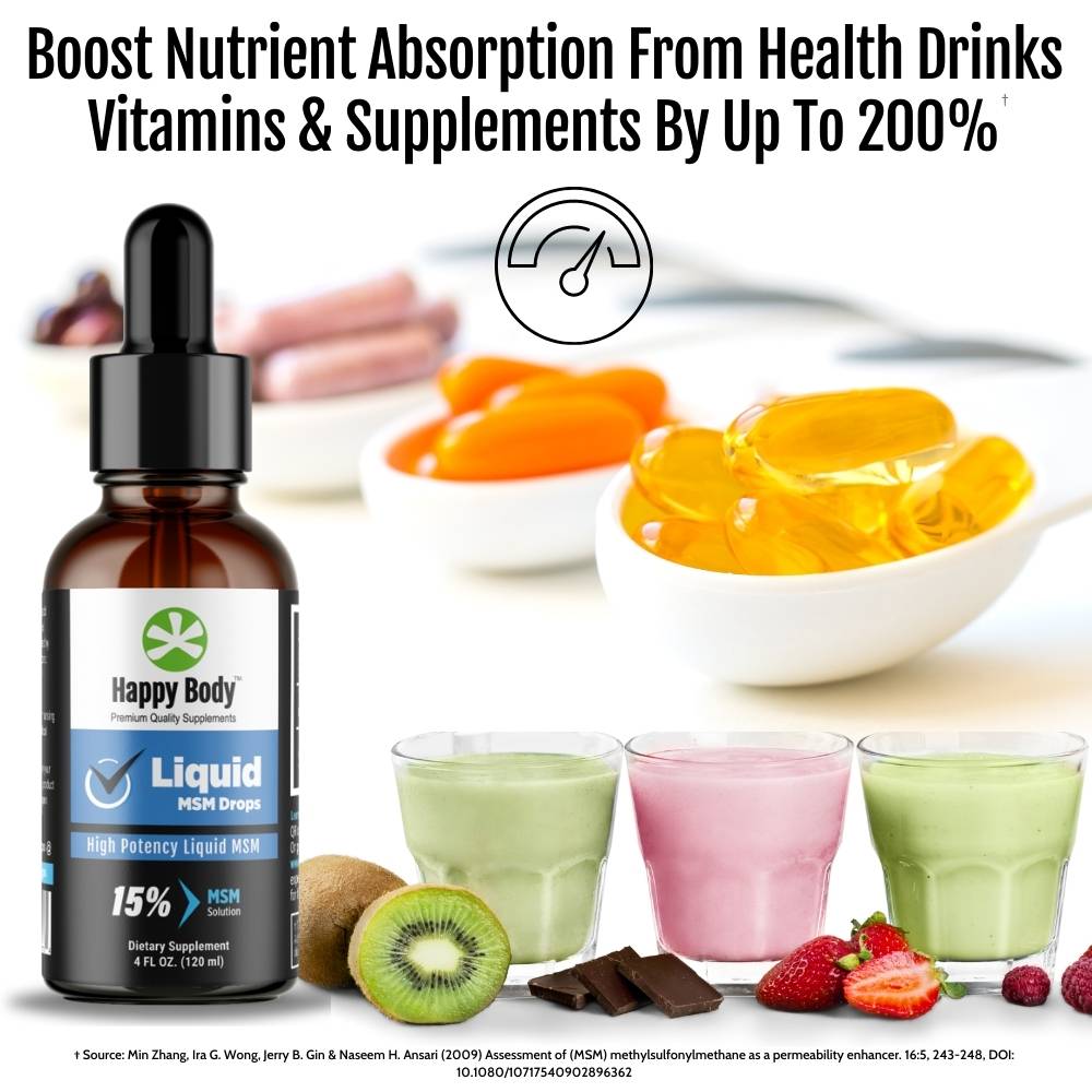 MSM Liquid Drops Super Charges Food