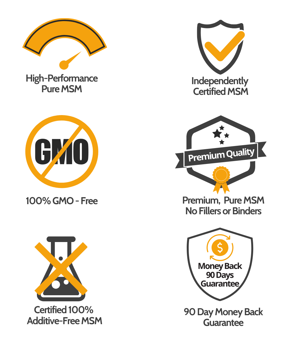Organic Sulfur quality icons and badges